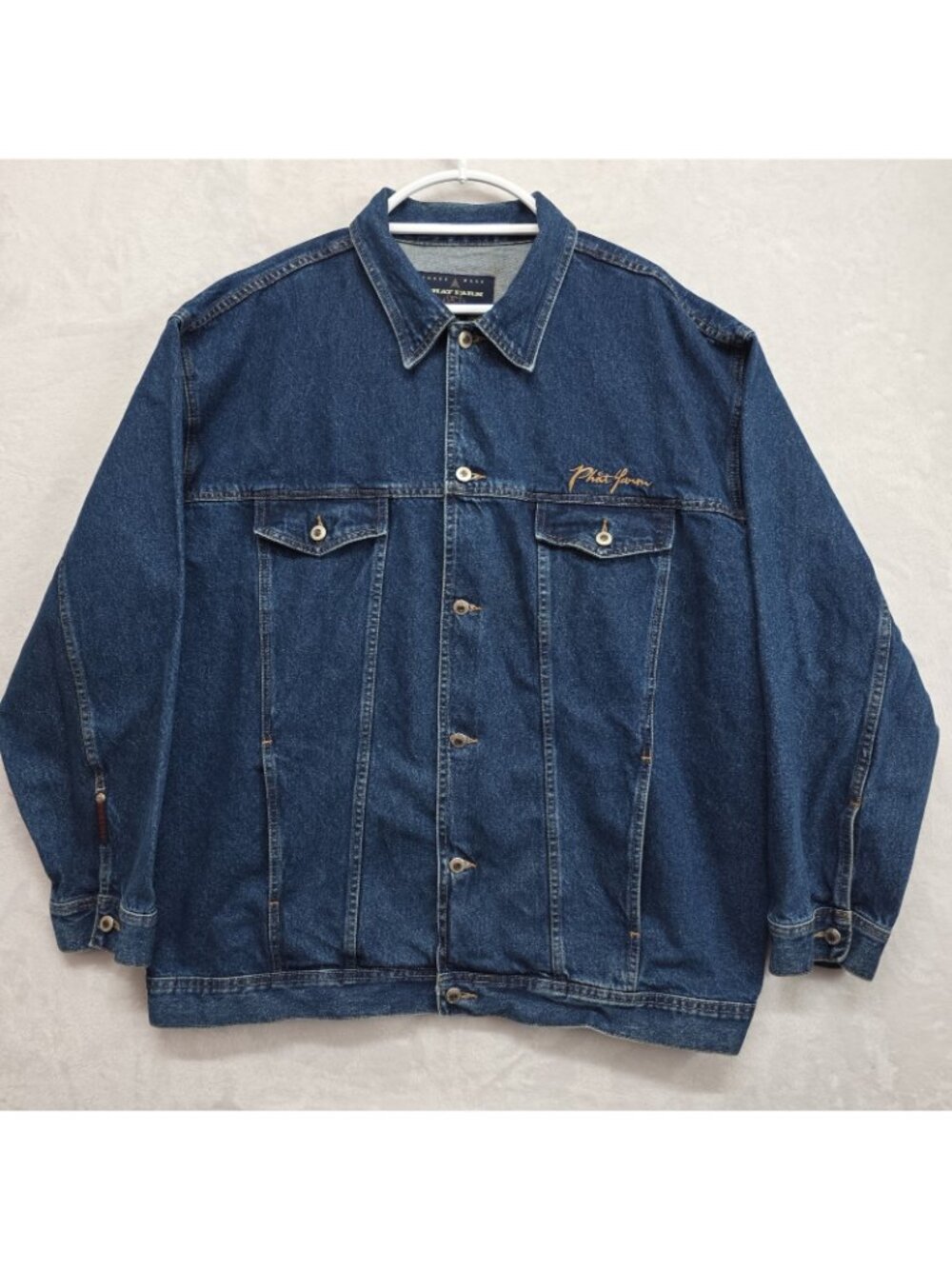 VTG Phat Farm Blue Denim Jacket Mens XXXL Hip Hop Streetwear Bull Embroidery Y2K - Picture 6 of 14
